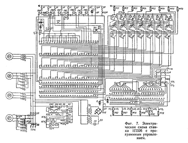 Електрична схема токарно-револьверного верстата 1П326 Електрична схема токарно-револьверного верстата 1П326